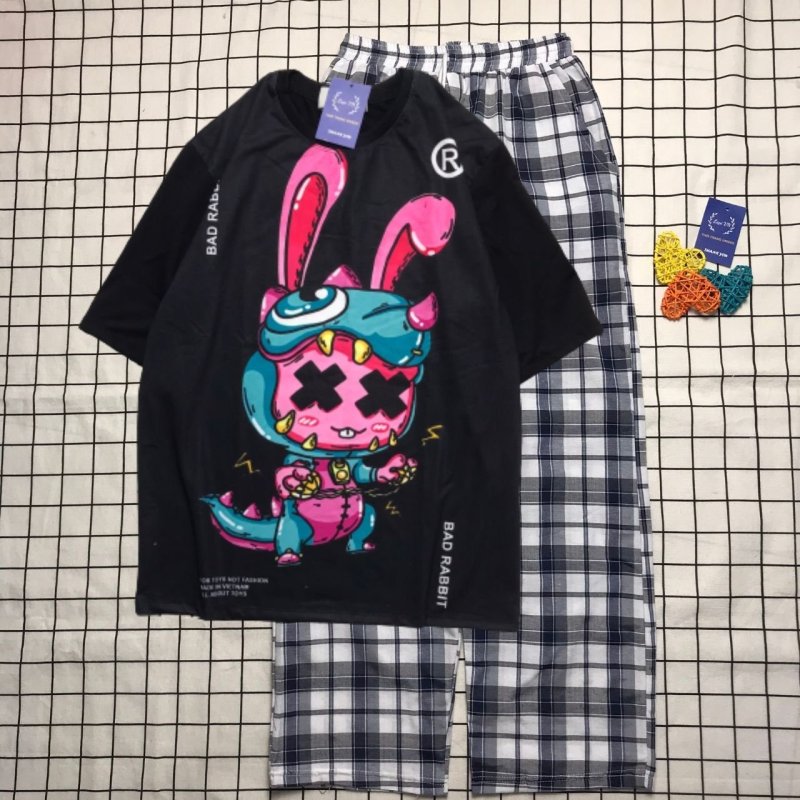 Nơi bán Đồ Bộ Hoạt Hình Unisex – Nhiều mẫu sét caro mới 45-60kg – Lapi VN, Set Cartoon, Freesize, Thun Cotton, Nam Nữ Đều Mặc Được