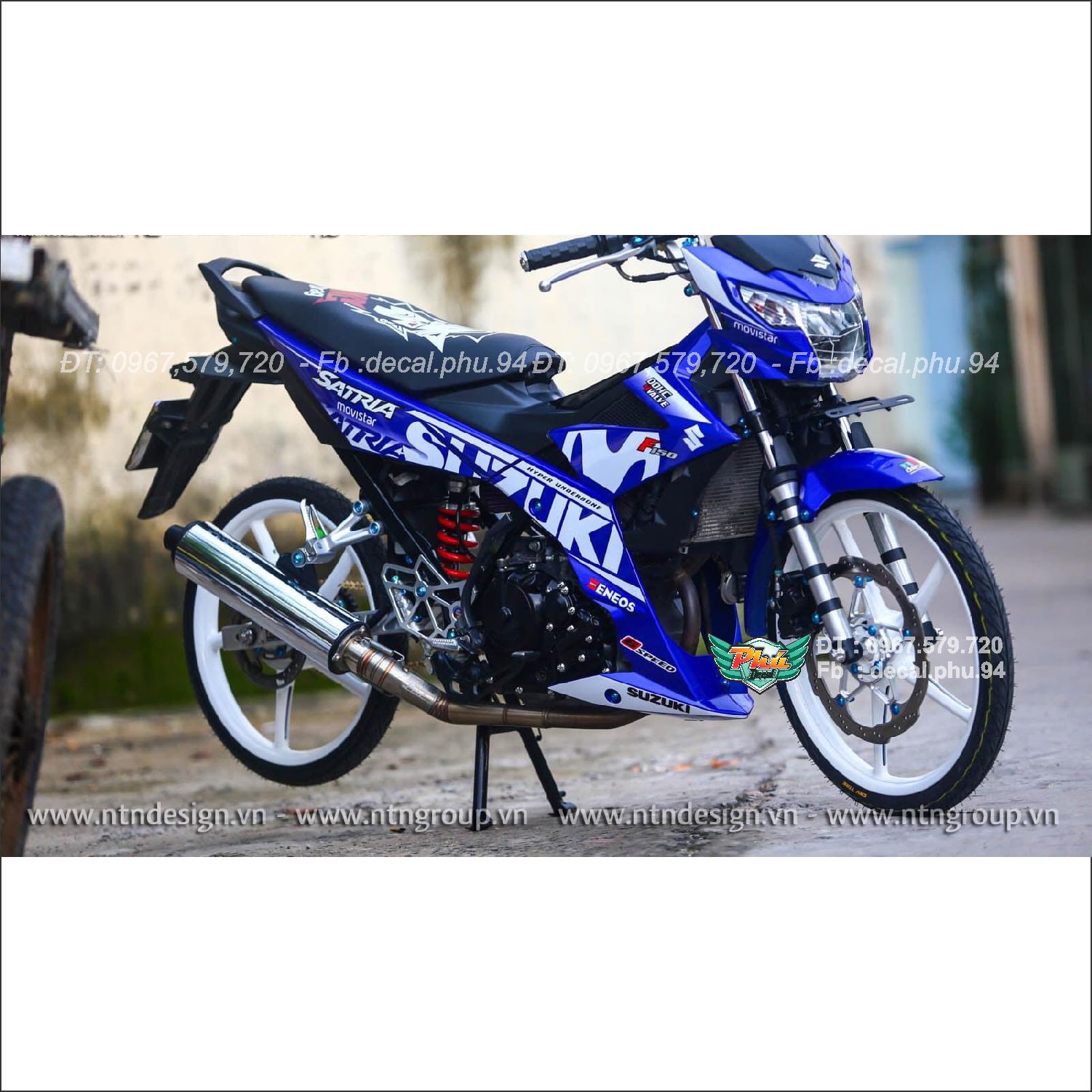 Tem rời Satria Movistar TRắng xanh (b)