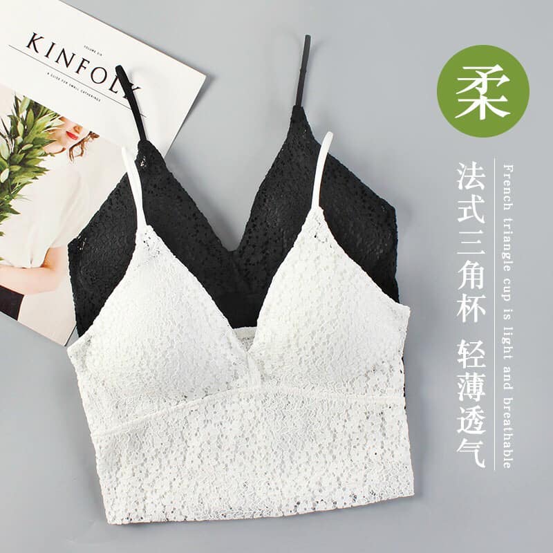 Áo Bra Croptop 2 Dây Ren Hoa Cao Cấp 990