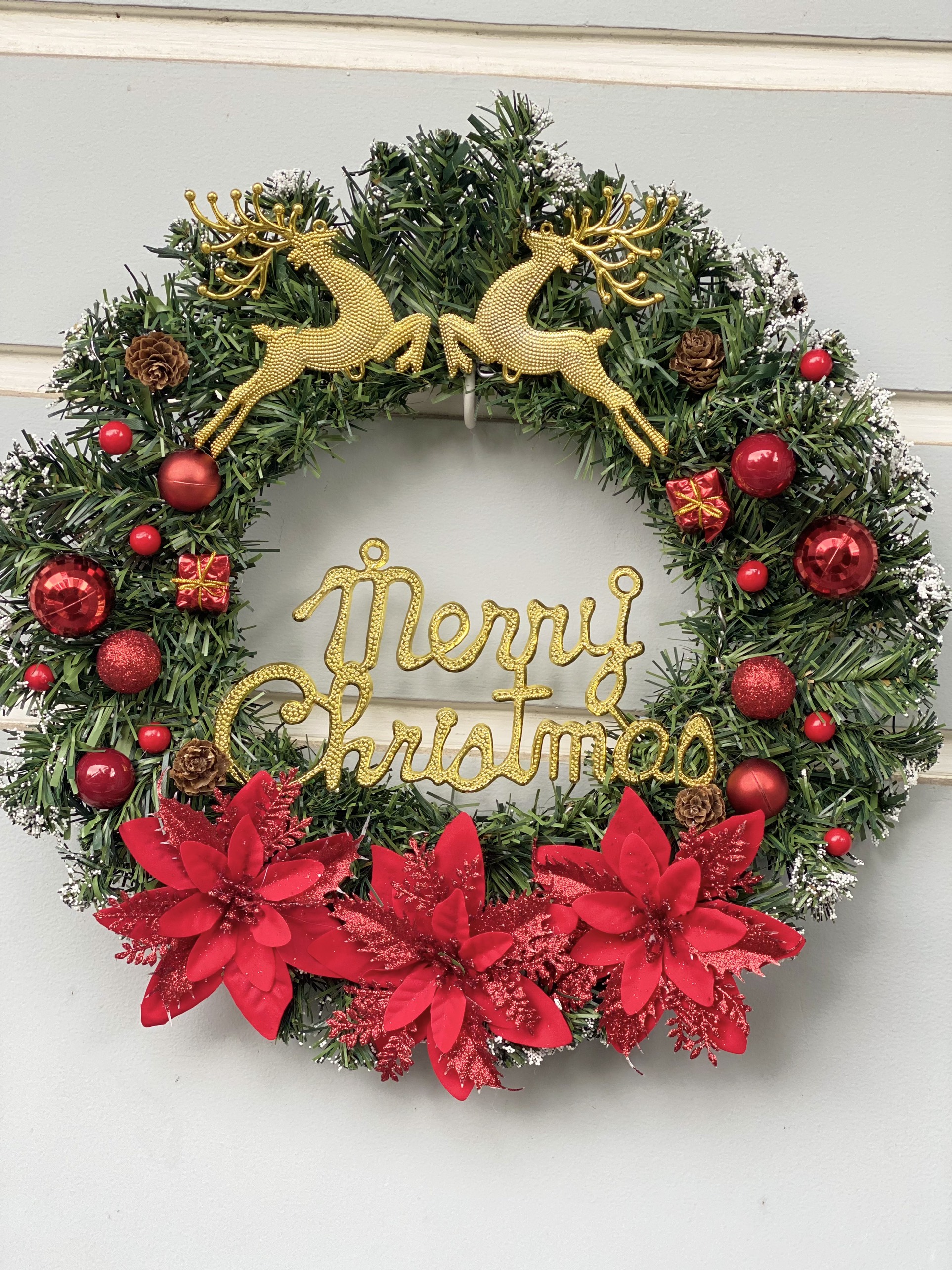 Vòng nguyệt quế 35cm trang trí noel lung linh d14
