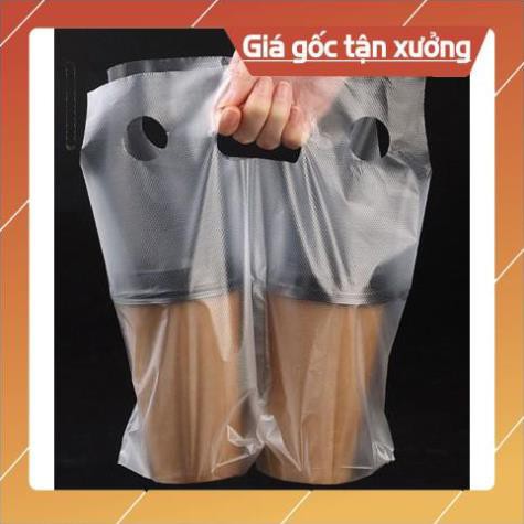 200g/500g/1kg túi đựng trà sữa loại 2 cốc mang về nắp cầu vòm có vách ngăn loại dày