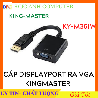 Cáp Chuyển DISPLAYPORT Ra VGA KINGMASTER (KY-M 361W)- Bảo Hành 12 Tháng, DP to VGA, Chuyển Displayport Ra vga