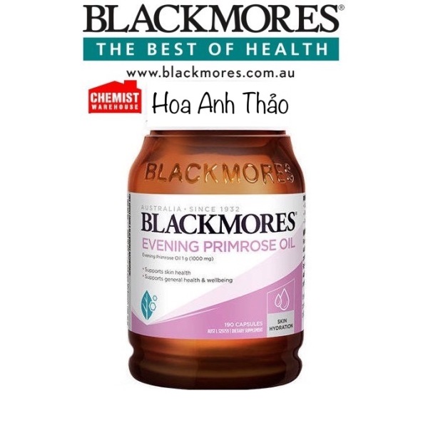 Viên Uống Tinh Dầu Hoa Anh Thảo Blackmores Evening Primrose Oil chai 190 viên Date 2024