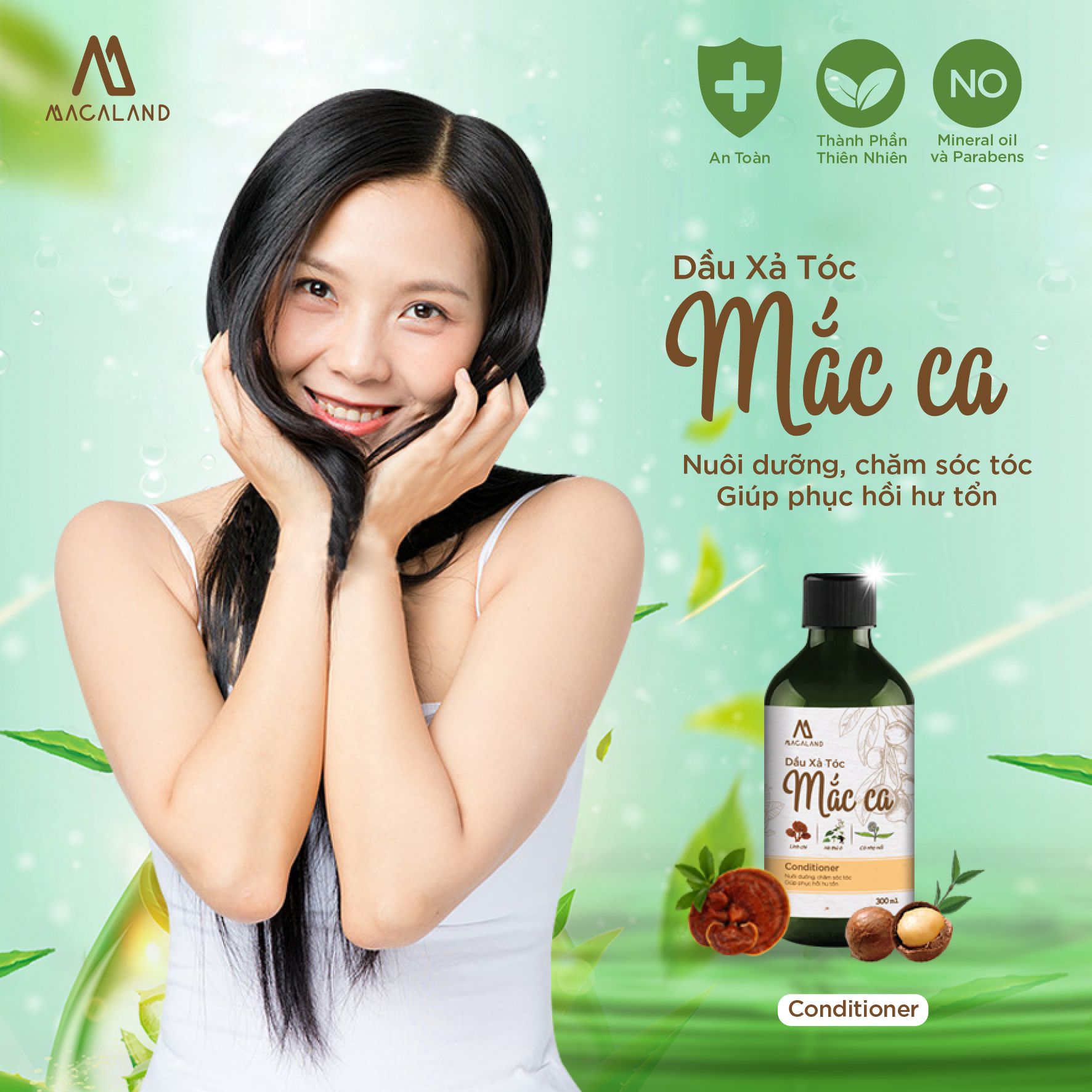 Dầu Xả tóc dầu Mắc Ca Macadamia 300ml MACALAND giúp tóc mượt và dày hơn