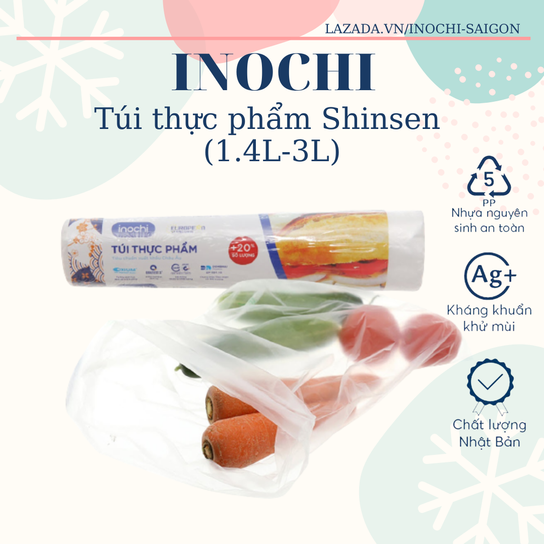 Cuộn 120 túi thực phẩm Inochi Shinsen (dung tích 1.4L-3L)