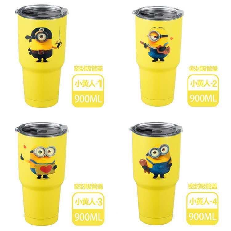 Cốc giữ nhiệt 900ml (Có Túi) + Ống hút inox