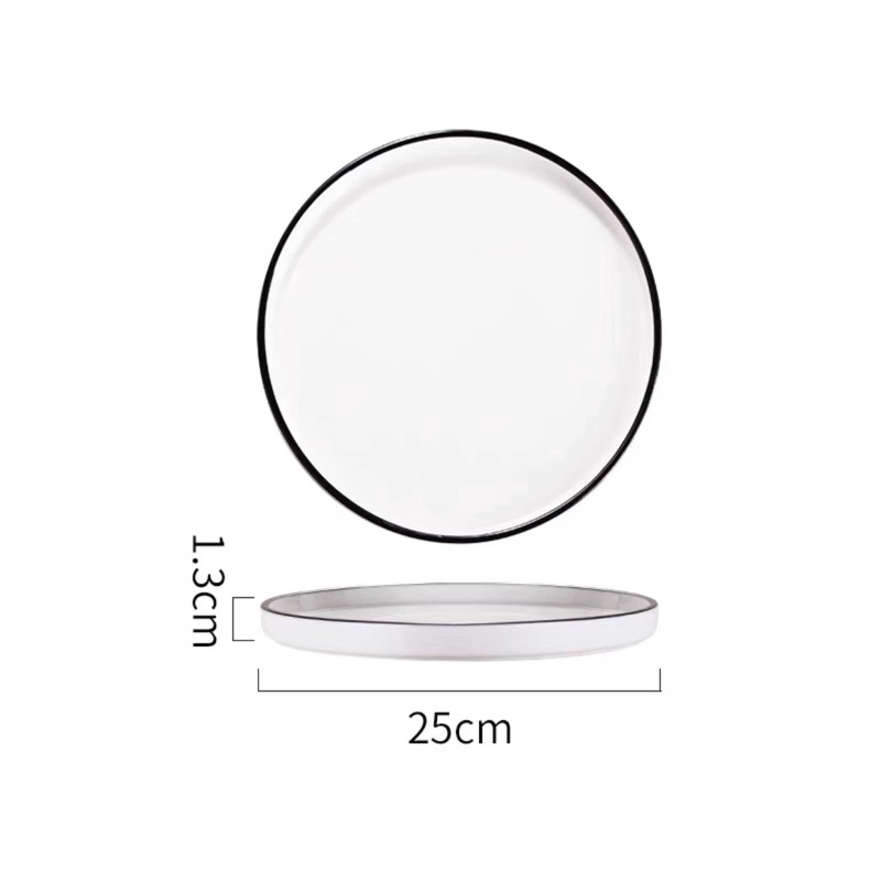 Đĩa sứ bít tết, đĩa sứ trắng tròn, đĩa sứ phẳng decor phong cách Bắc Âu, đĩa bày tiệc , đĩa mì spageti, đĩa sang trọng