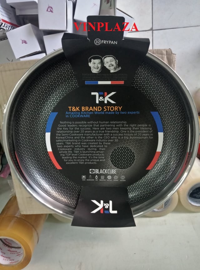 Chảo chống dính inox t&k blackcube hàn quốc 32cm - bc32