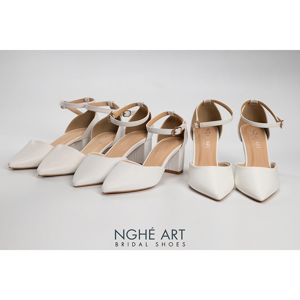 Giày cưới Nghé Art basic sandal quai hậu bít mũi 210