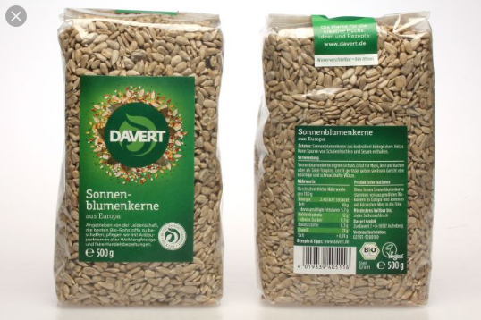Hạt hướng dương hữu cơ Davert 500gr