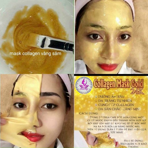 Mặt nạ collagen vàng sâm 24k trắng da, chống lão hóa cho da
