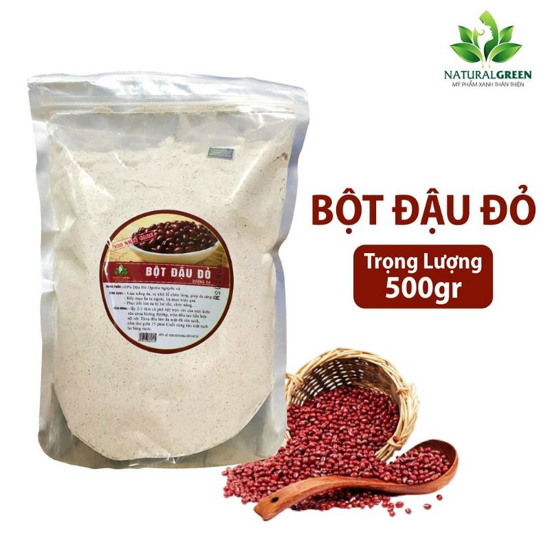 500g Bột đậu đỏ hạt nhỏ nguyên chất 100% (dùng đắp mặt, tắm trắng....)