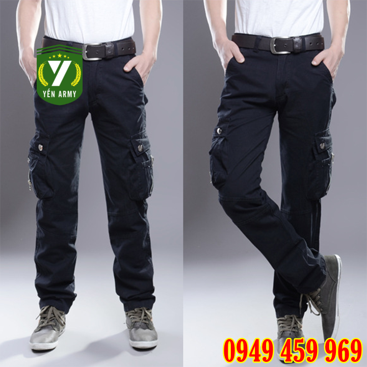Quần Lính Nam Túi Hộp Màu Đen / Xanh Rêu - Mã QL2187