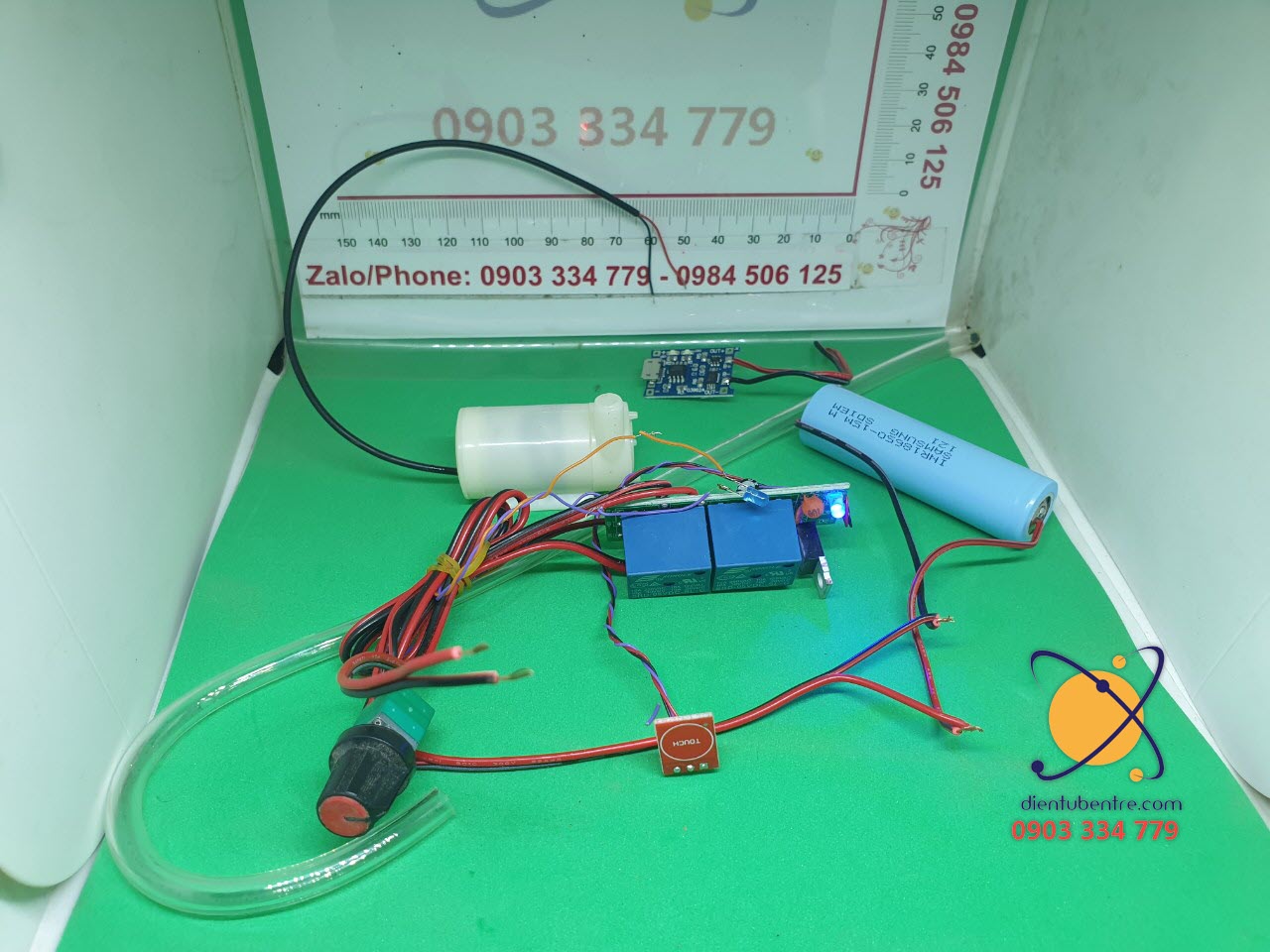 Combo Mạch Chế Máy Rót Rượu cảm biến chạm 3v7 Hàn sẵn  bơm chìm