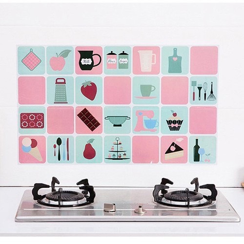 Miếng dán tường, giấy dán bếp cách nhiệt cao cấp (75x45)
