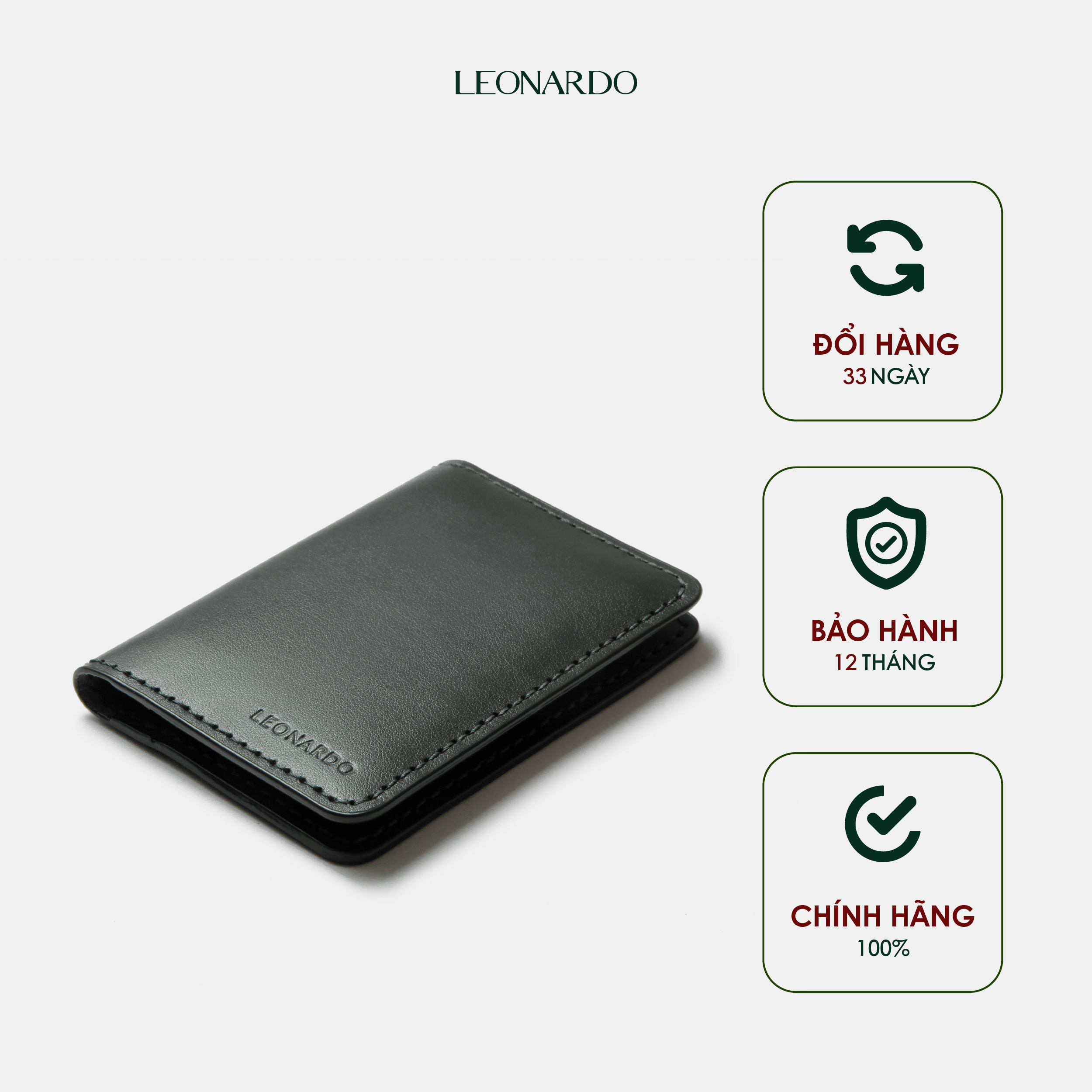 Leonardo Ví Đựng Card Da Nam Feasty Da Thật Nhập Khẩu Cao Cấp Thiết Kế Siêu Mỏng Slim Fit 7 Ngăn
