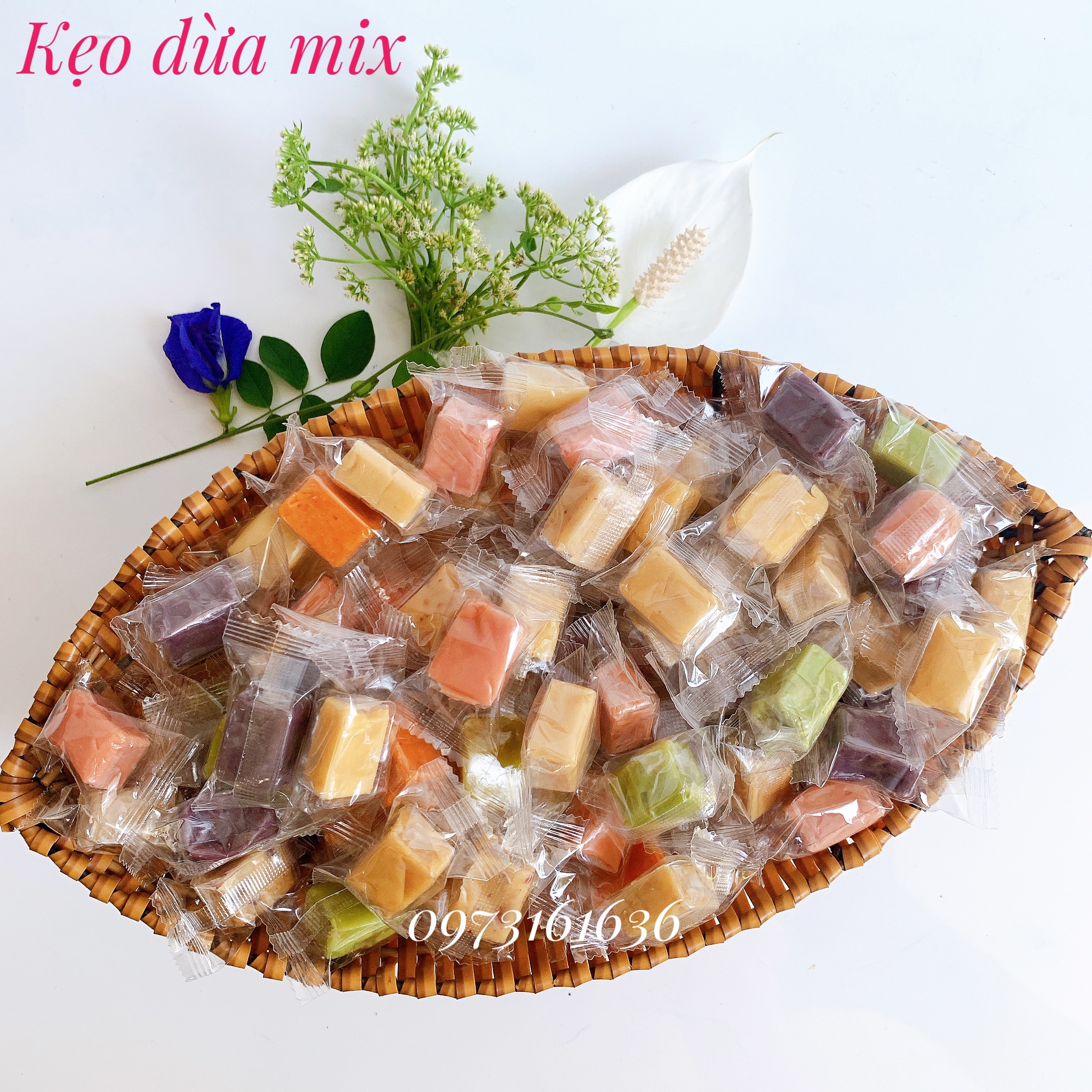 [1Kg] Kẹo dừa thập cẩm mix vị- đồ ăn vặt
