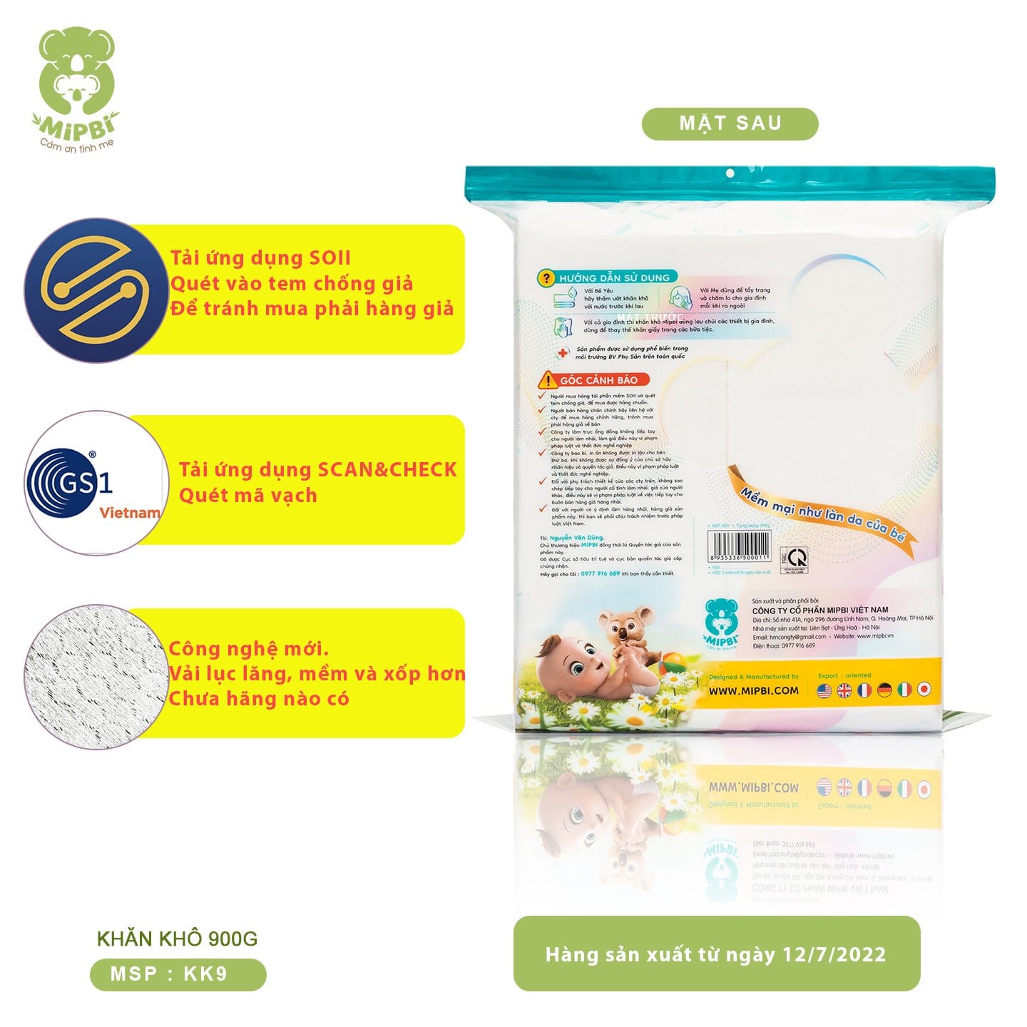 [HOT DEAL] Khăn khô đa năng 600gram Mipbi