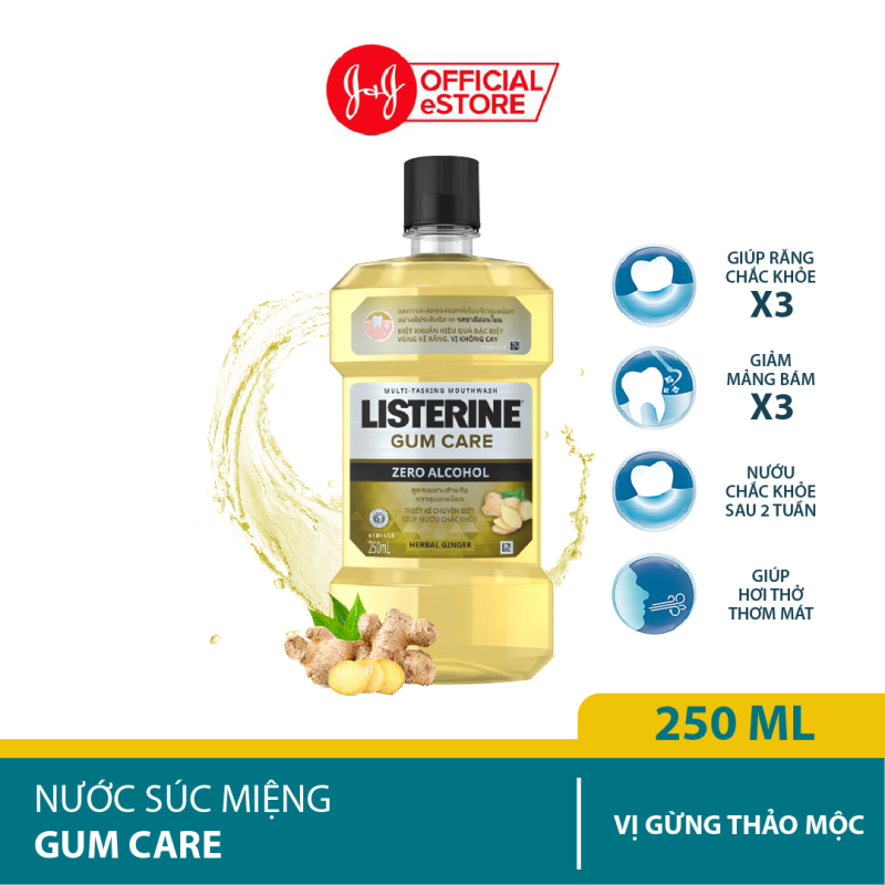 Nước súc miệng giúp nướu chắc khỏe Listerine Gum Care - Dung tích 750ml - 250ml