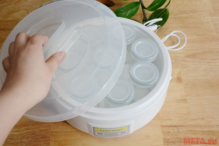 Máy Làm Sữa Chua Cốc Thủy Tinh Chefman.