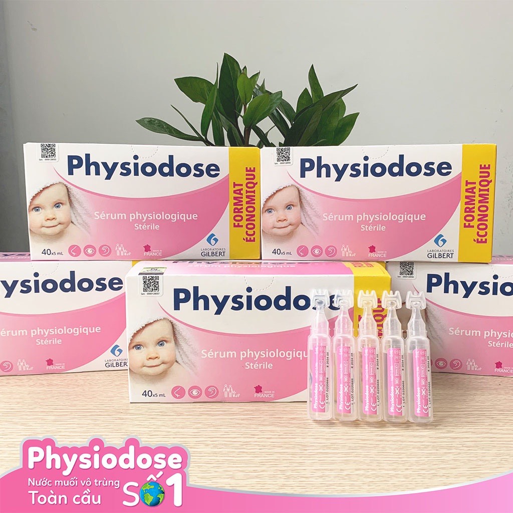 Nước Muối Sinh Lý Physiodose Pháp (Hộp 40 ống x 5ml)