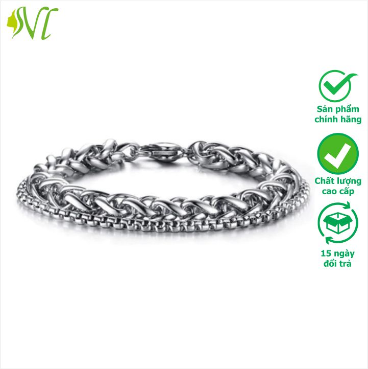 Lắc tay nam Inox lắc tay nam titan cao cấp lắc ngầu tay nam titan đẹp cao cấp không đen không gỉ Người Đẹp Vì Lụa