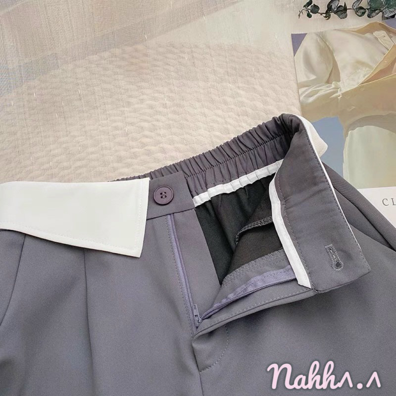 Quần short nữ lưng cao cạp chun sau chất vải tuyết mưa dày đẹp, kèm ảnh thật