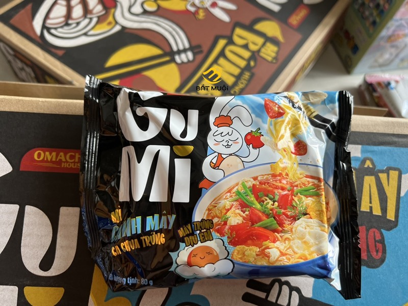 Mì gói gu mi vị canh mây cà chua trứng gói 80g - bat muoi