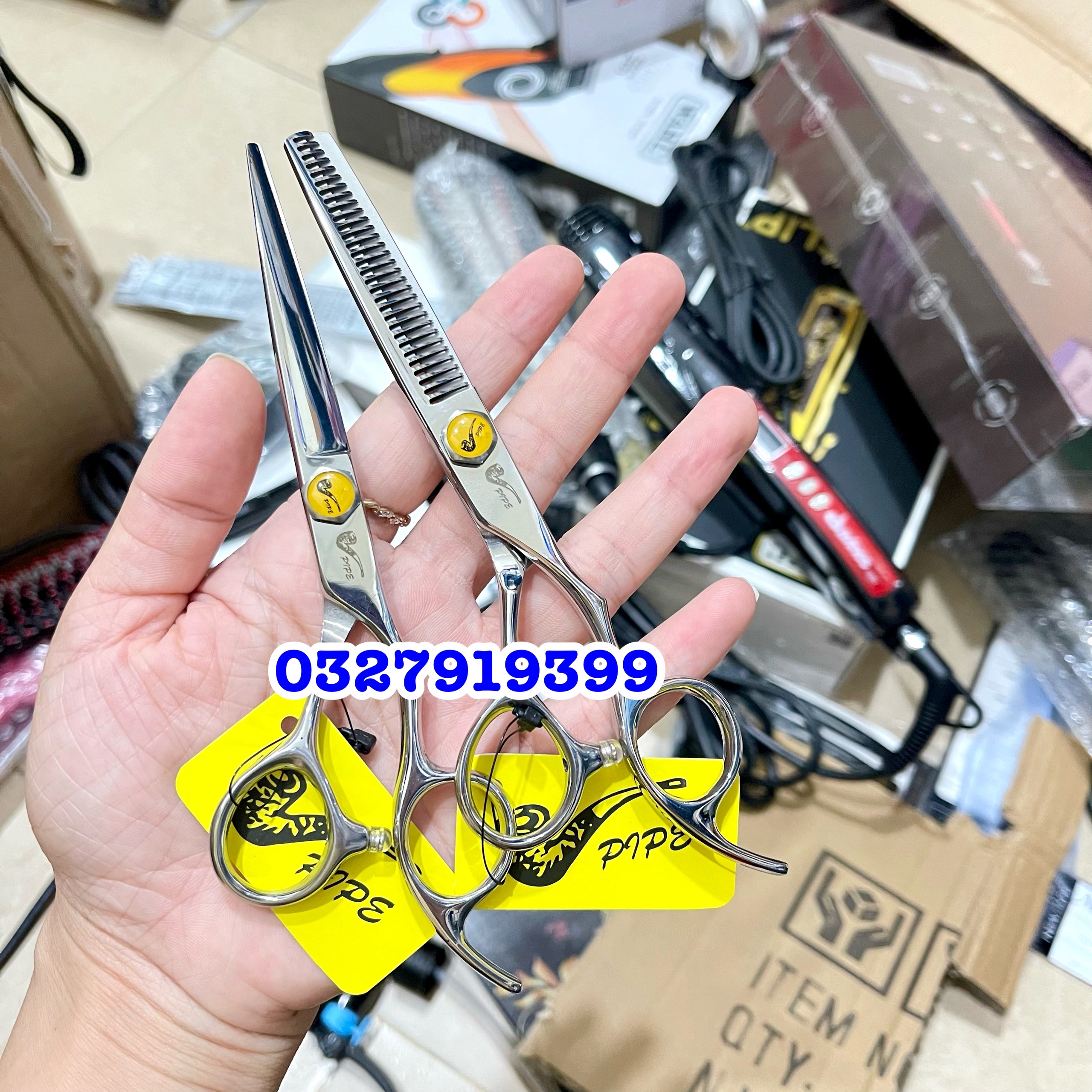 PIPE Kéo Cắt Tóc Cao Cấp Nhật Bản 6.0in Thép S440C Chất Lượng Cao Độ Sắc Bén Thiết Kế Tay Cầm Tiện Lợi