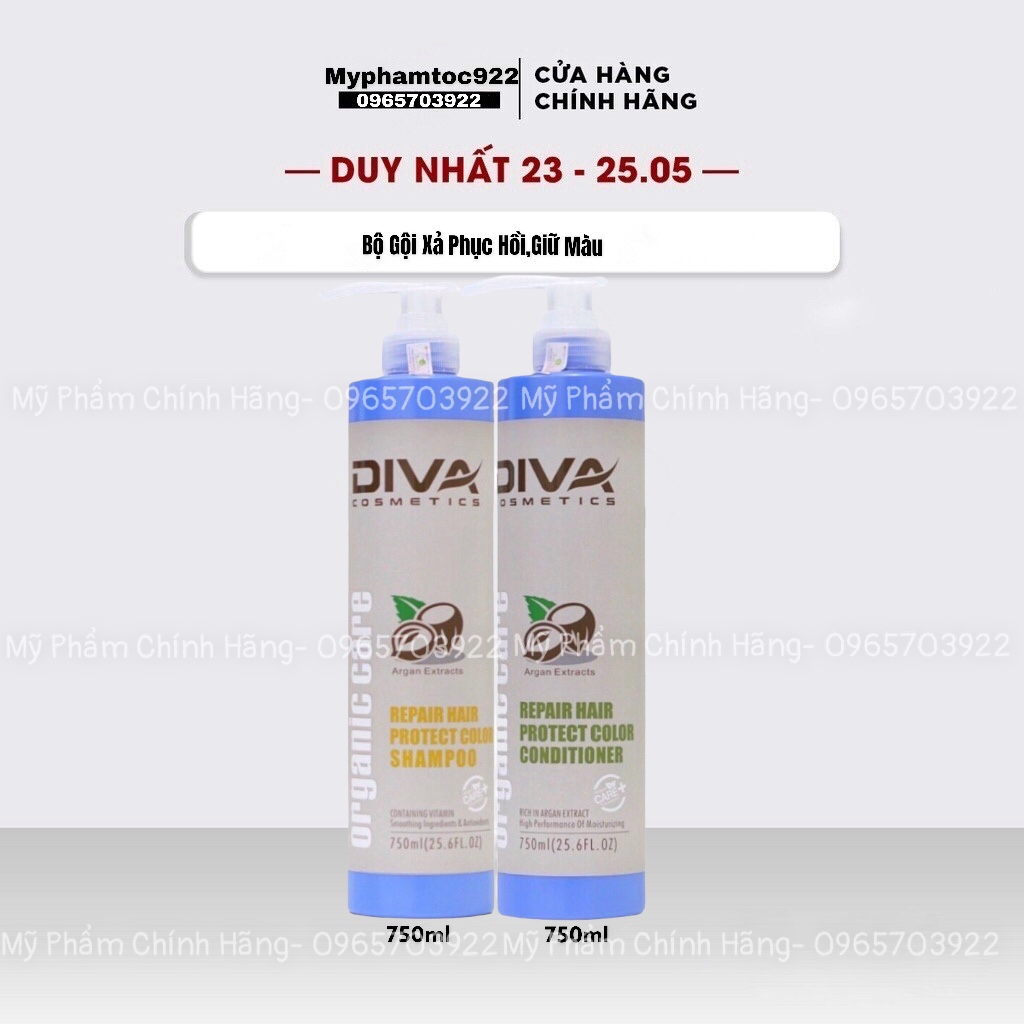 Cặp Dầu Gội Xả Cao Cấp Diva 750ml chính hãng