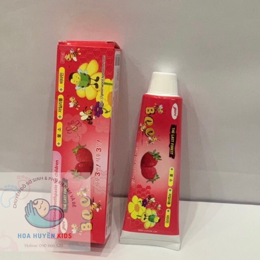 Kem đánh răng em bé BEE hàn quốc hương trái cây ( Tuýp 90g)