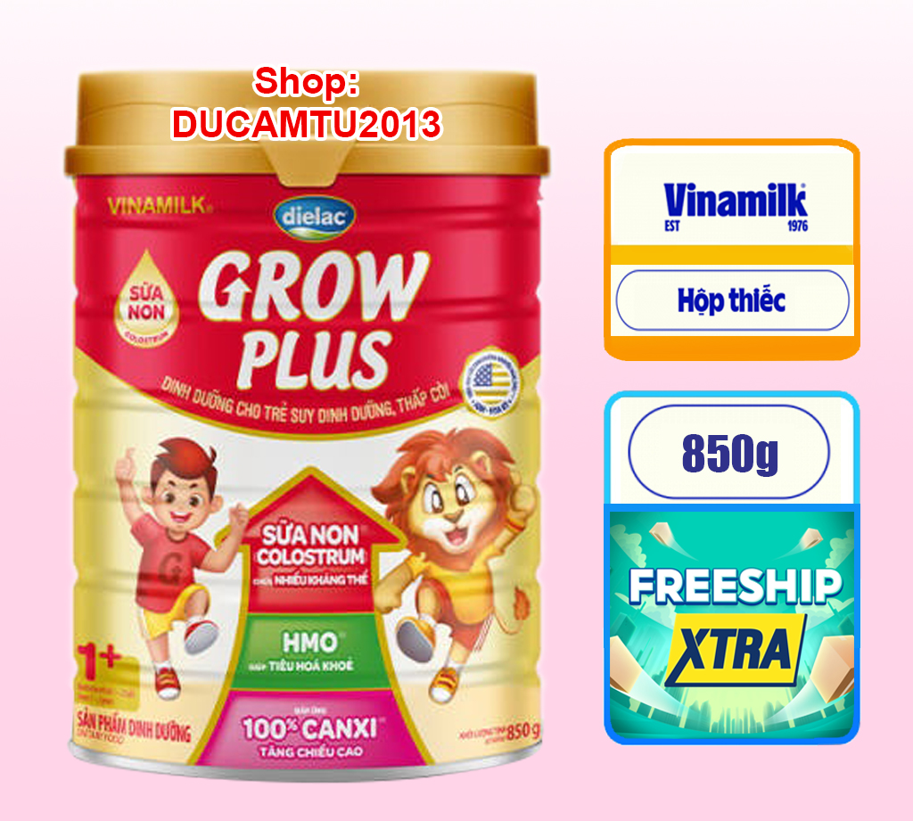 Sữa Dielac Grow Plus đỏ 1+ - 850g HSD 2025