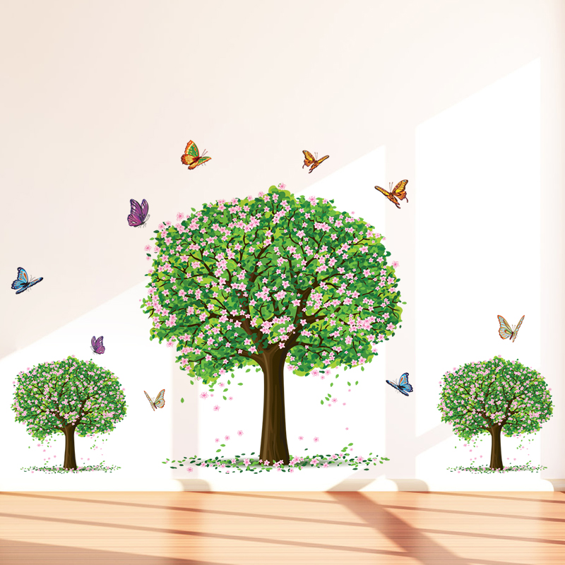 DECAL DÁN TƯỜNG GIÀN CÂY XANH LÁ