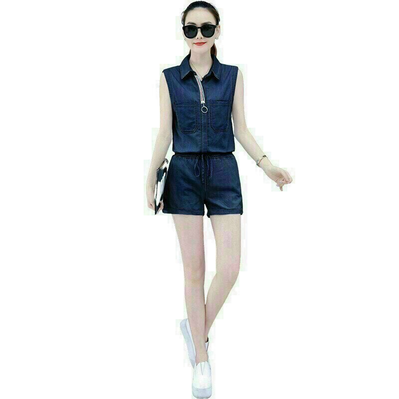 set quần short áo sât nách denim