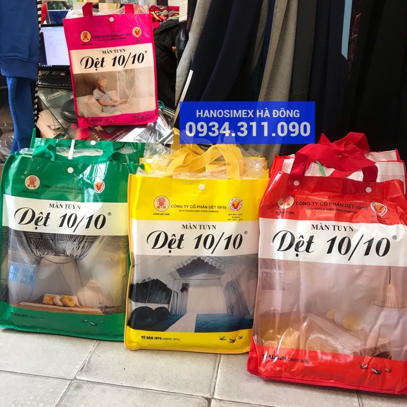 Màn tuyn chống muỗi Dệt 10/10 chính hãng (1m,1m2,1m5,1m6,1m8,2m2,đặt may theo kích thước riêng)