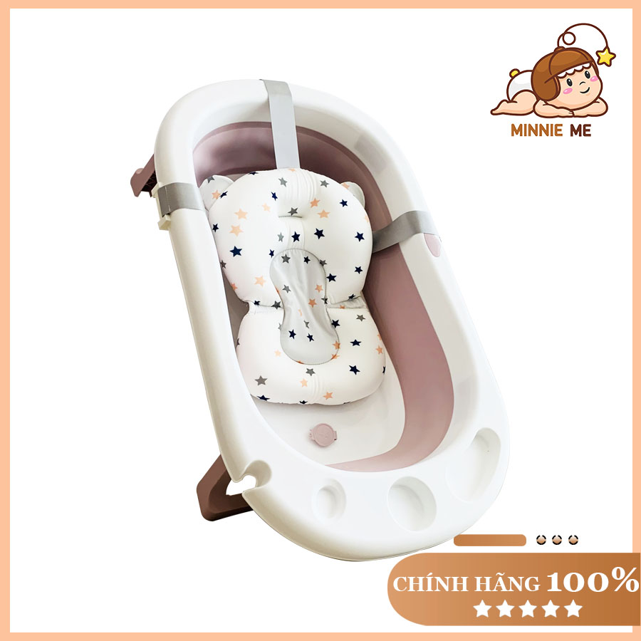 [Tặng kèm sữa tắm Wesser 100ml] Chậu tắm cho bé gấp gọn kèm phao Hanbei