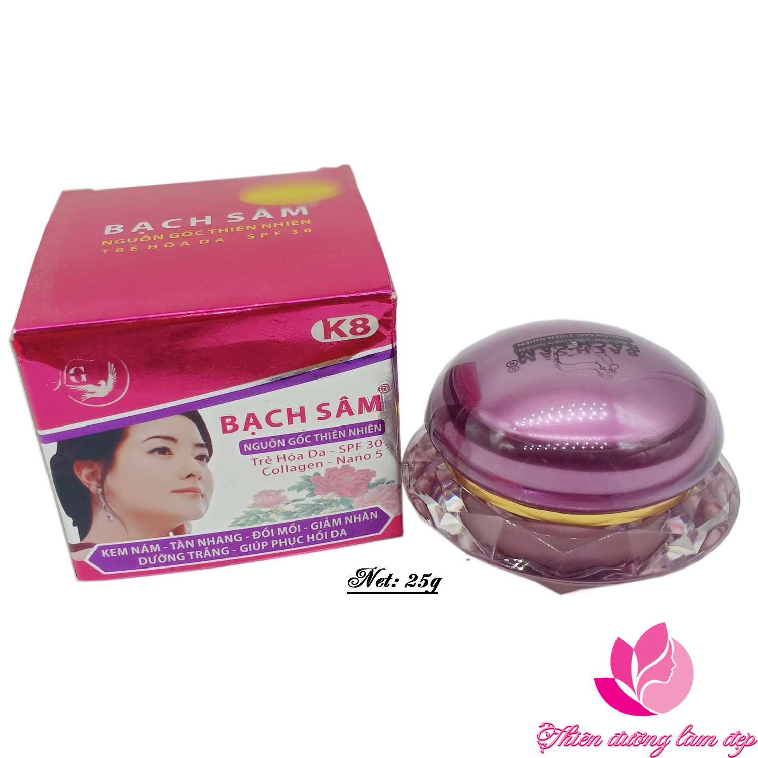 Kem nám tàn nhang đồi mồi giảm nhăn dưỡng trắng giúp hục hồi da kem BẠCH SÂM K8 (25g)