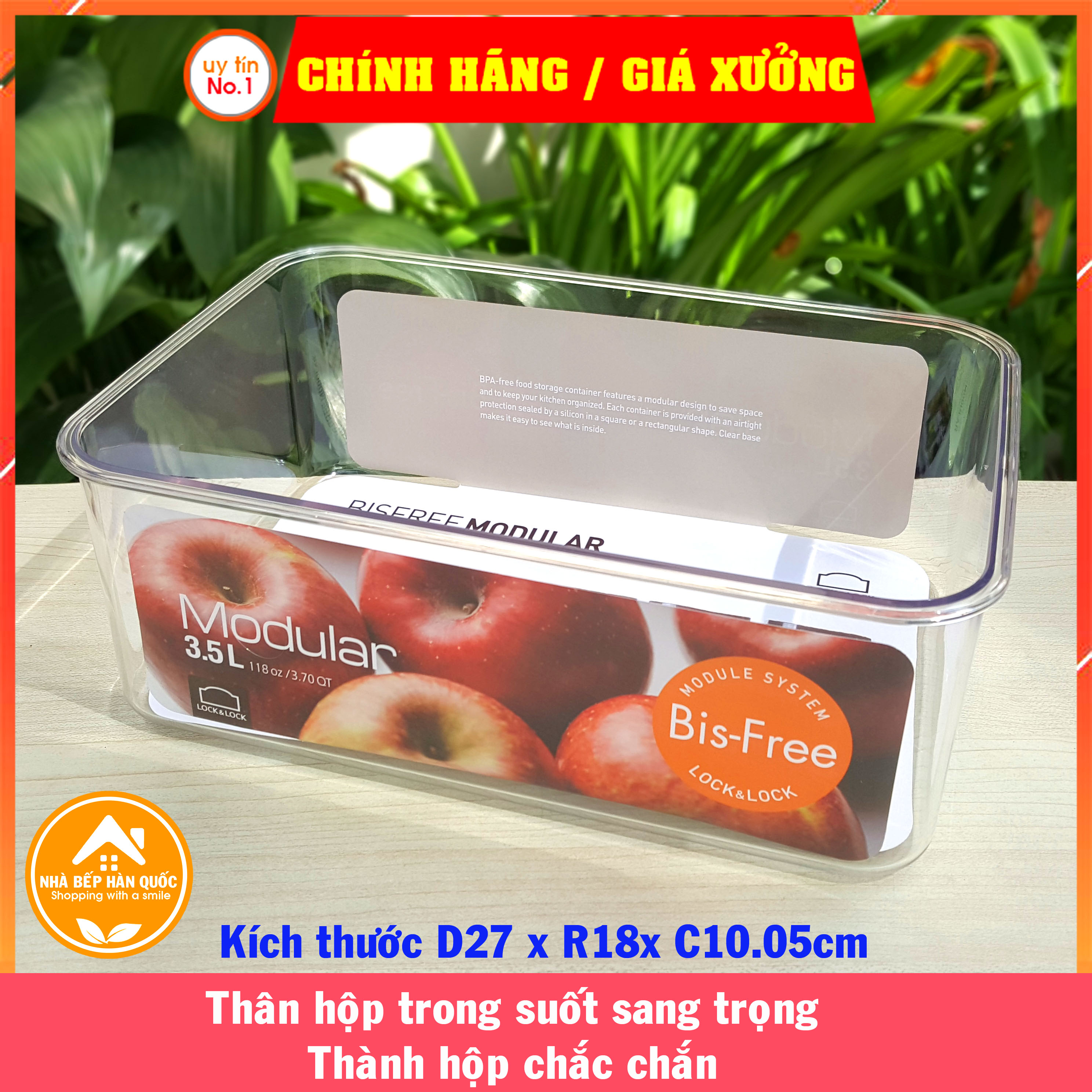 Hộp bảo quản thực phẩm 3500ml &4800ml  Lock&Lock Bisfree Modular - LBF407&LBF408
