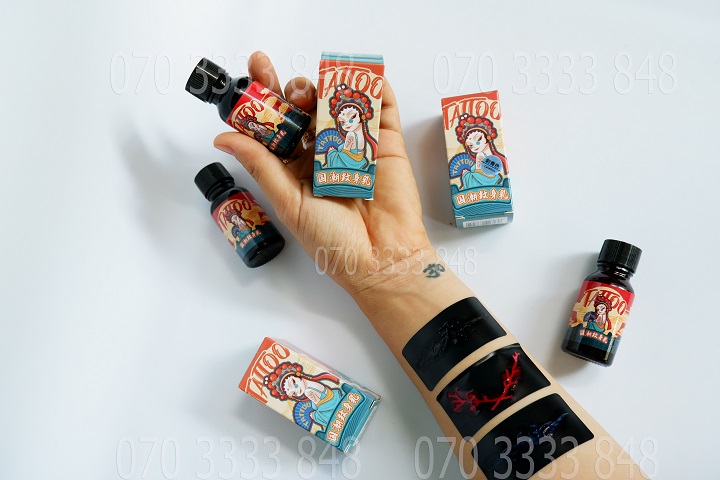 【INK TATTO】Mực Xăm 15Day Phiên Bản Cao Cấp [Màu Đen - Đỏ - Xanh] [ Tặng 3 Khuôn xăm + hình Sticker]  No.3