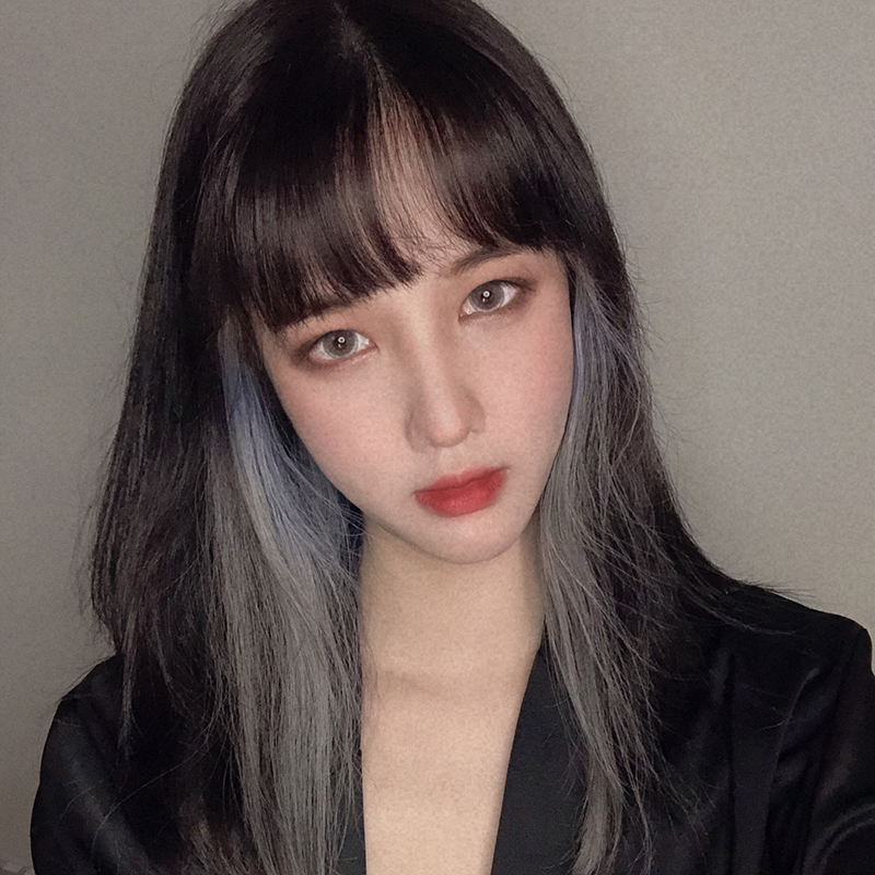 Tóc giả kẹp nhiều màu highlight cá tính phong cách Hàn Quốc 60cm YVETTERY