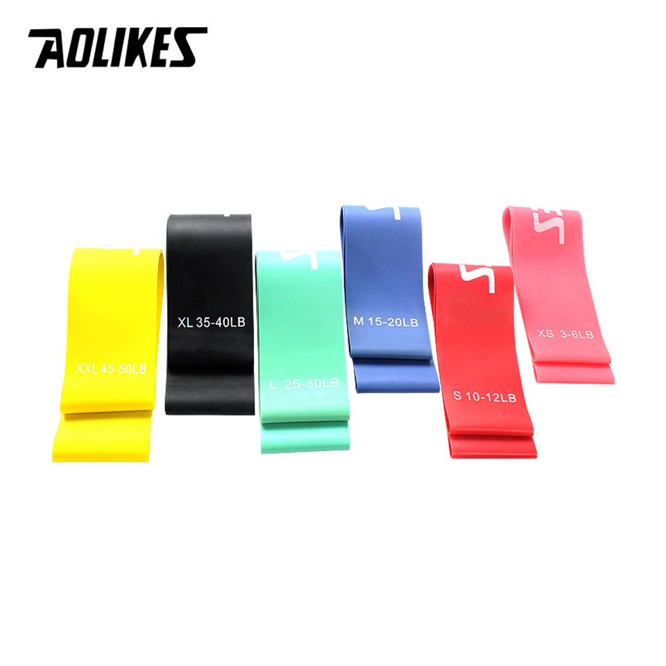 Dây Kháng Lực Tập Gym, Bộ 6 Dây Cao Su Kháng Lực Tập Chân Mông Aolikes AL3601 Mini Band, Phụ Kiện Tập Gym Nữ