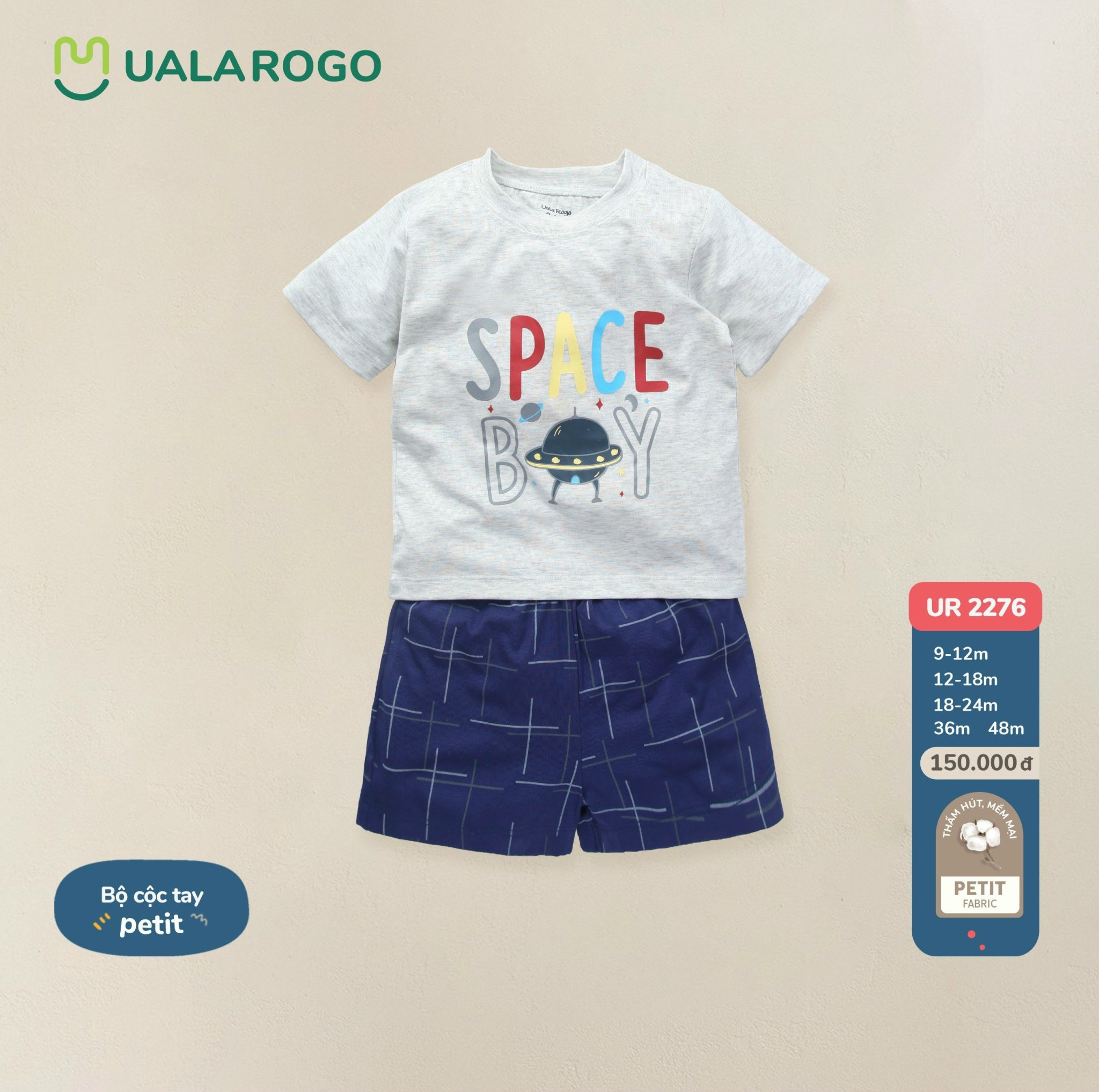 Bộ cộc tay Petit Uala rogo 9m - 4