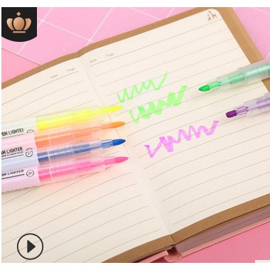 Combo 6 Bút Nhớ Dòng, Bút Highlight 2 Đầu
