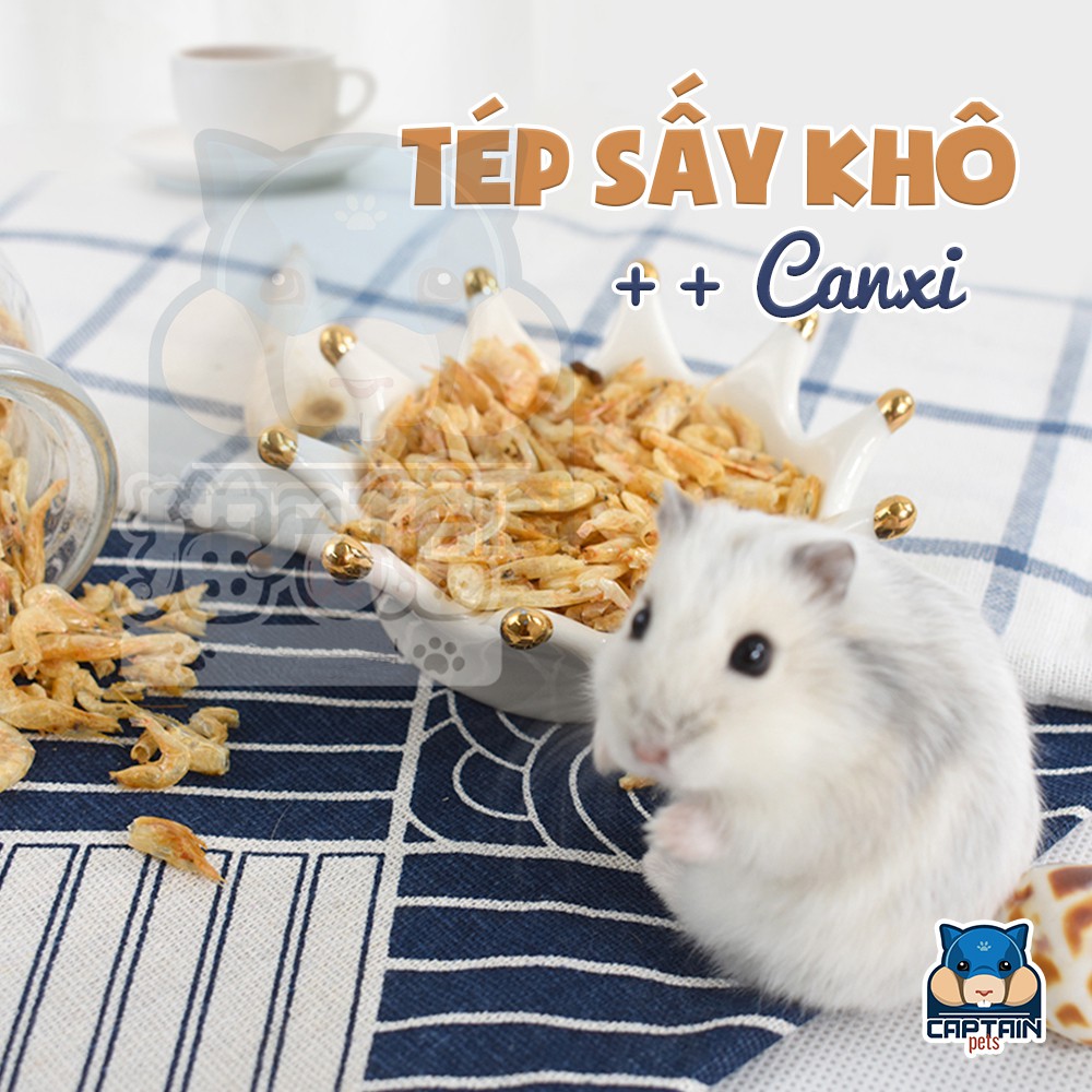 (LOẠI MỚI KHÔNG VỤN) Tép sấy khô loại ngon cho Hamster