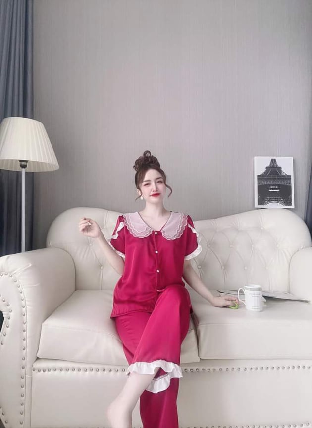 Bộ pijama satin cổ lá cao cấp 40-60kg