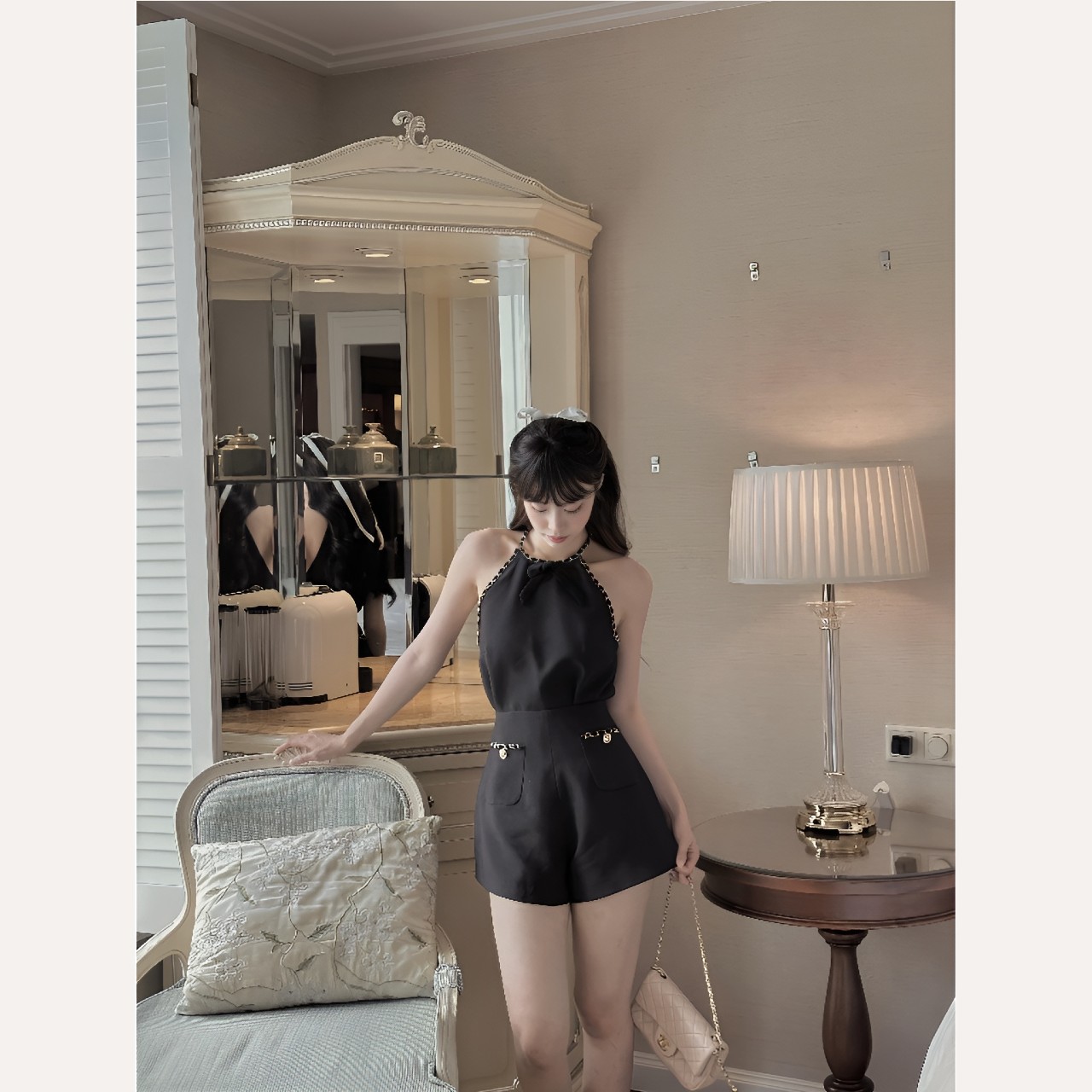 Set áo yếm phối cổ, quần short nữ Linly Store