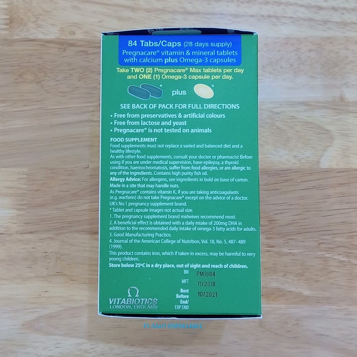 Vitamin bầu Pregnacare Max 84 viên