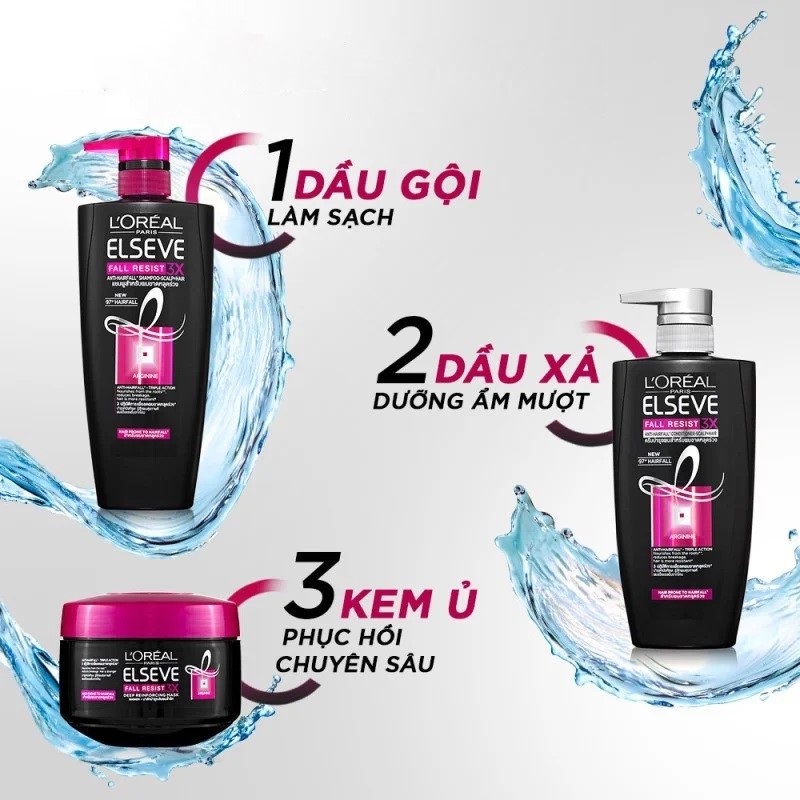 Combo L'Oreal Paris Elseve Fall Resist 3X Shampoo 620ml & Conditoner 280ml