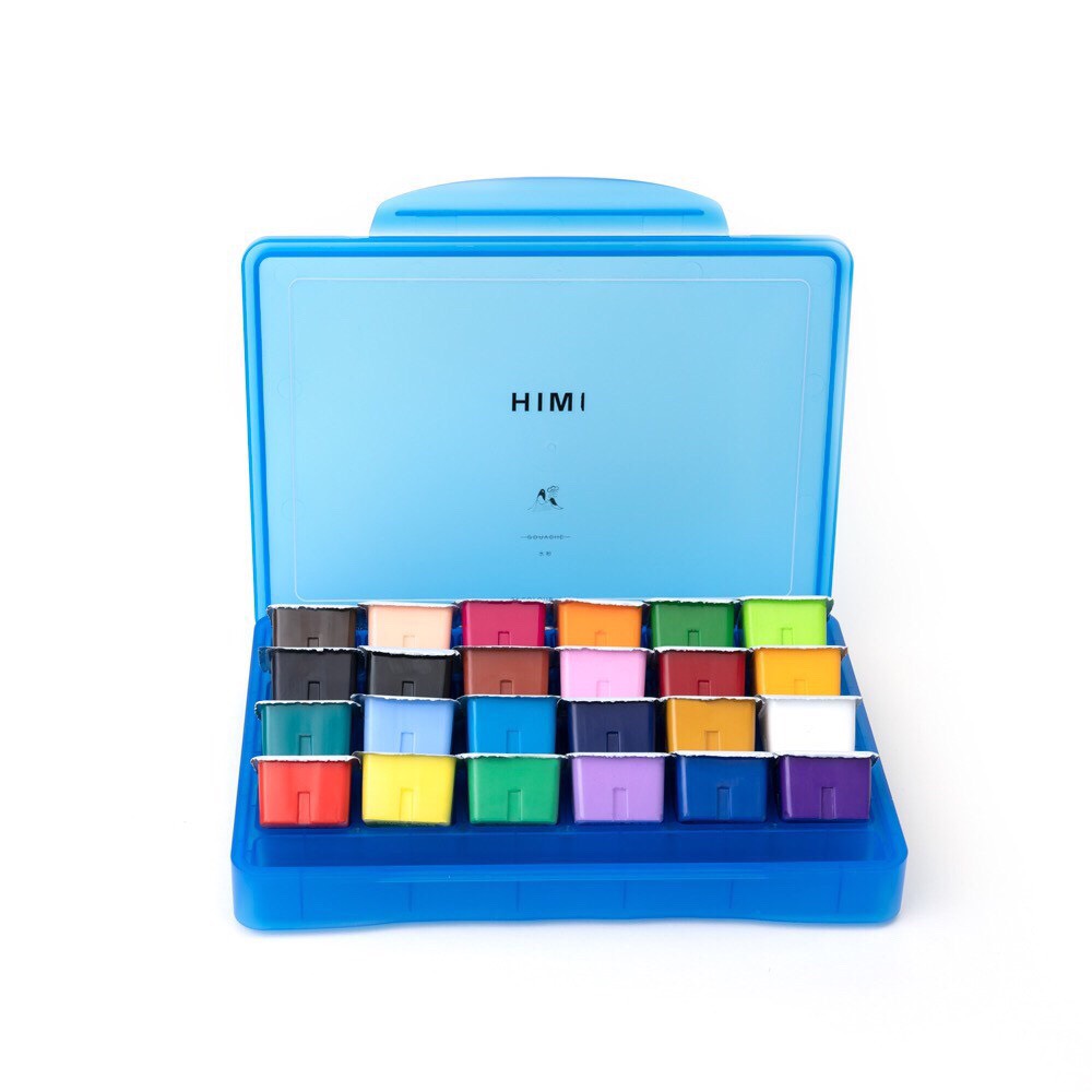 Màu Gouache HiMi dạng thạch bộ 18/24 màu
