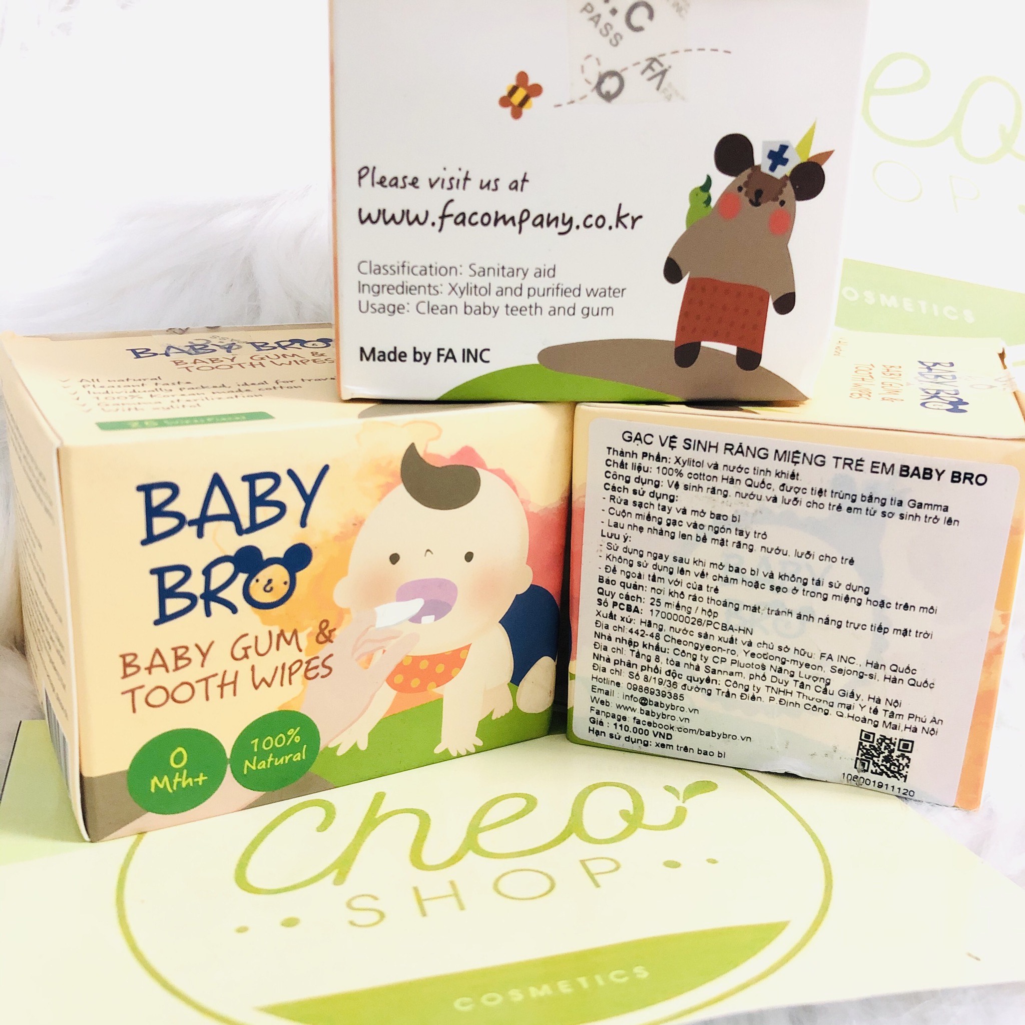 [HCM]Gạc rơ lưỡi /lau răng Baby Bro Hàn Quốc